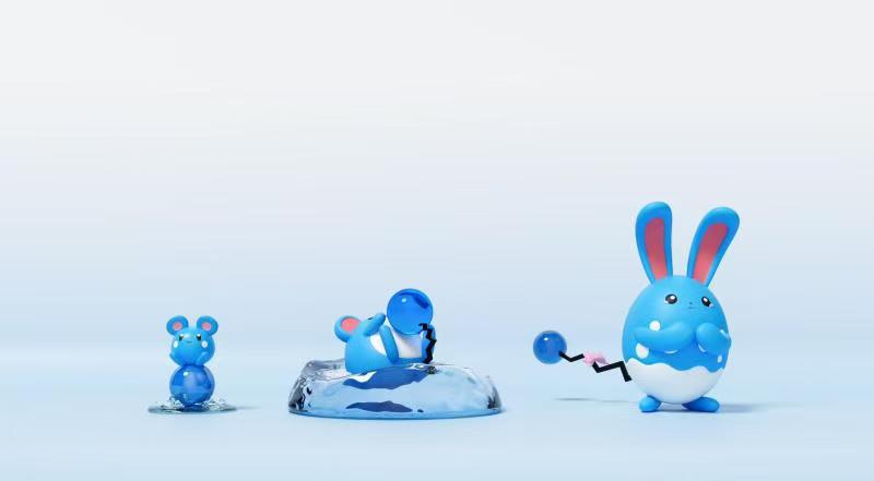 〖 Pre-order〗Pokemon Scale World Marill  Azurill  Azumarill #183 #184 #298 1:20  - TS Studio