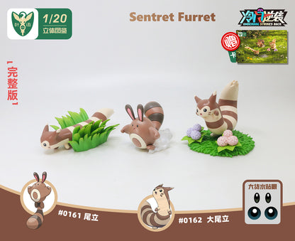 〖 Pre-order〗Pokemon Scale World  Sentret Furret #161 #162 1:20 - Yeyu Studio