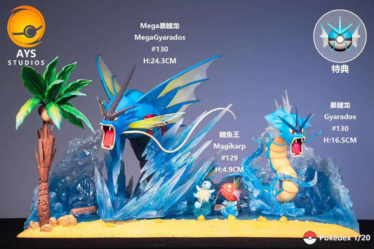 〖 Sold Out〗Pokemon Scale World Magikarp Gyarados Mega Gyarados #129 #130 1:20 - AYS Studio