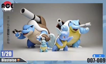 〖In Stock〗Pokemon Scale World Squirtle Wartortle Blastoise #007 #008 #009 1:20 - ACE Studio