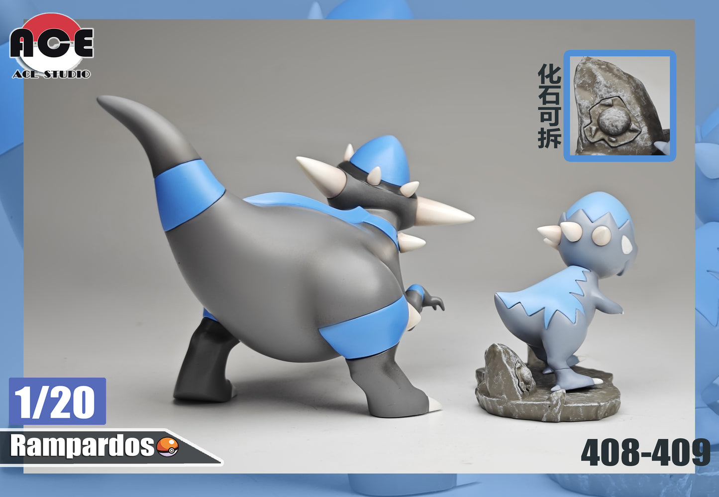 〖 Order Sales〗Pokemon Scale World Cranidos Rampardos #408 #409  1:20 - ACE Studio