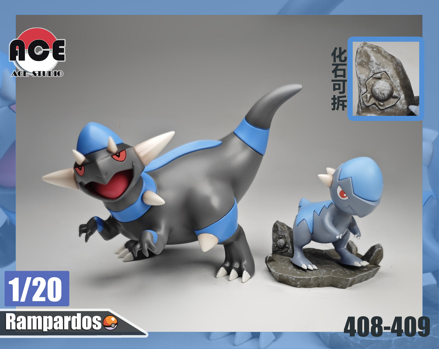 〖 Order Sales〗Pokemon Scale World Cranidos Rampardos #408 #409  1:20 - ACE Studio