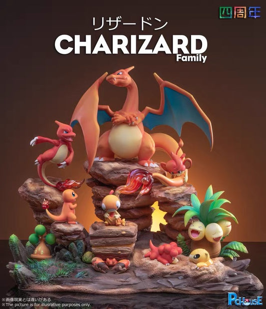 〖Sold Out〗Pokemon Charizard Family Model Statue Resin - PC House Studio