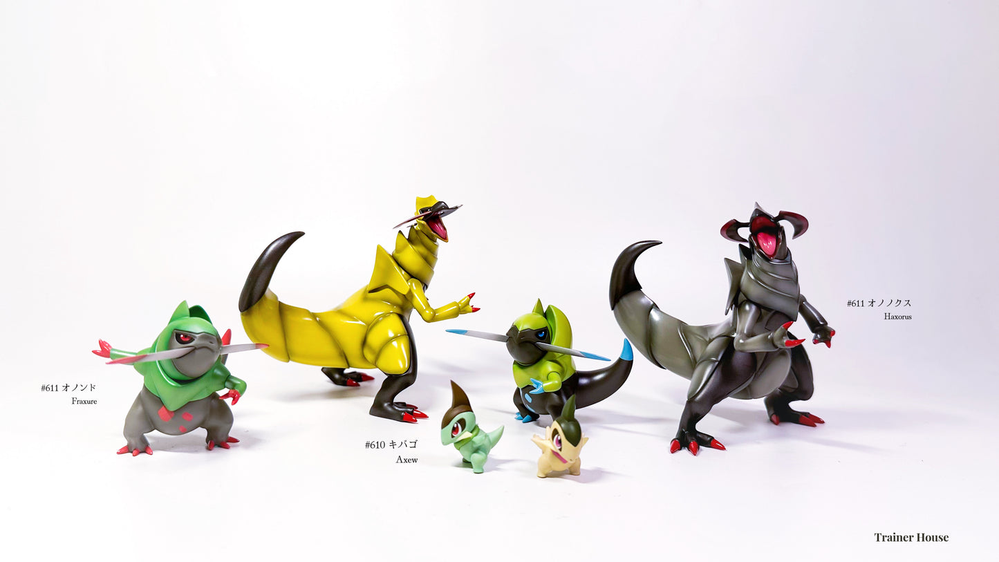 〖In Stock〗Pokemon Scale World Axew Fraxure Haxorus #610 #611 #612 1:20 - Trainer House Studio