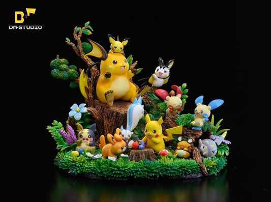 〖Sold Out〗Pokemon Pikachu Family Model Statue Resin - DM Studio