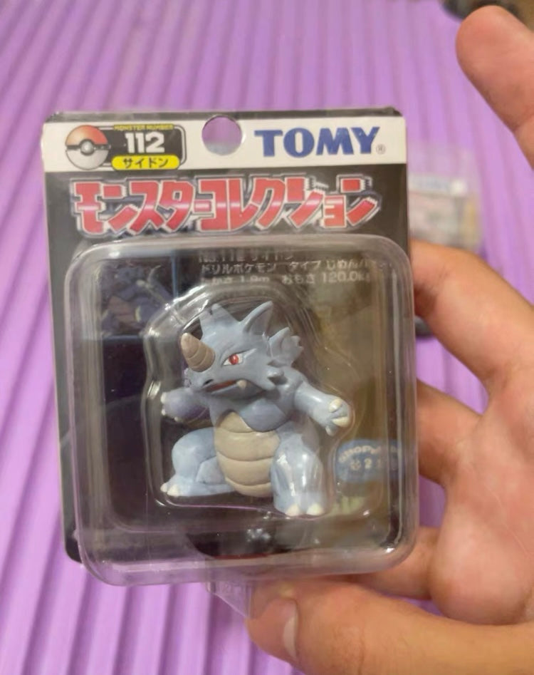 〖Sold Out〗 Rare Pokemon TOMY Black Box Series Figures Monster Collection Rhyhorn Rhydon #111 #112