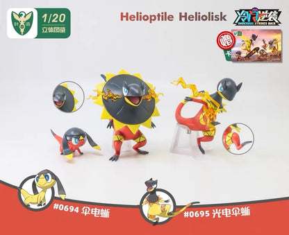 〖Sold Out〗Pokemon Scale World Helioptile Heliolisk #694 #695 1:20 - Yeyu Studio