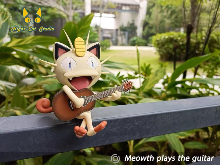 〖Pre-order〗Pokémon Peripheral Products Meowth Plays The Guitar- Night Cat Studio