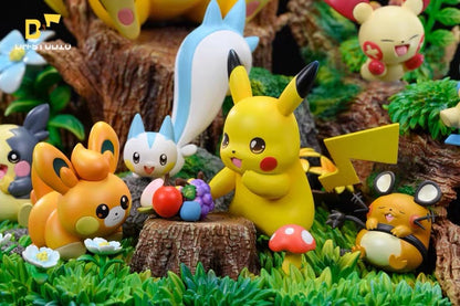 〖Sold Out〗Pokemon Pikachu Family Model Statue Resin - DM Studio