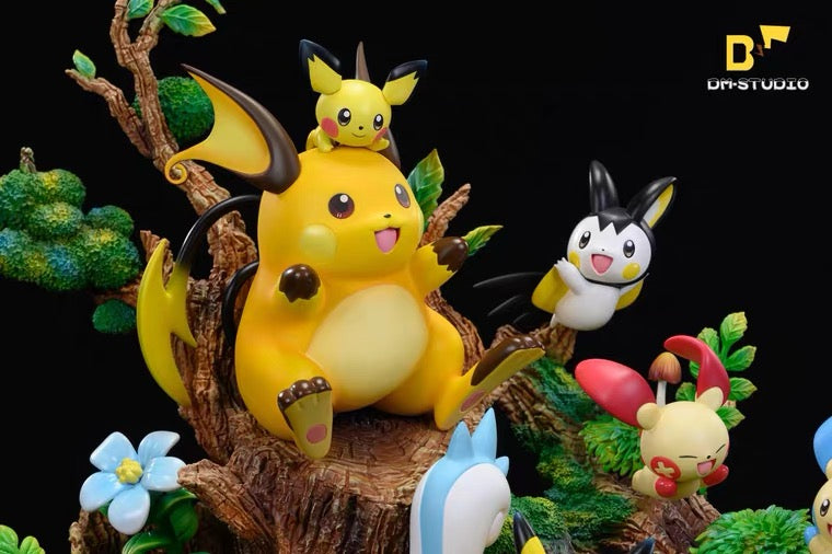 〖Sold Out〗Pokemon Pikachu Family Model Statue Resin - DM Studio