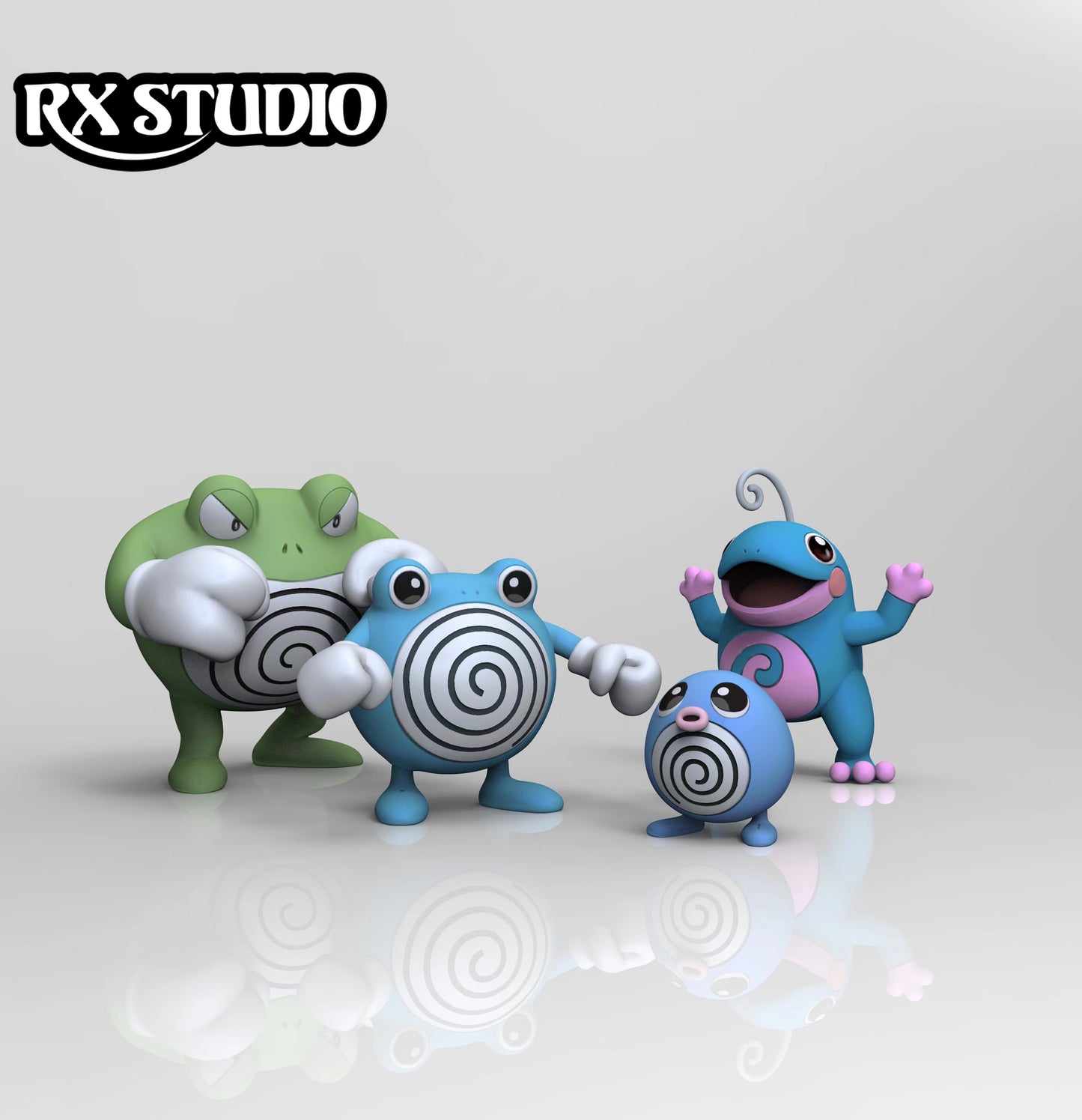 〖 In Stock〗Pokemon Scale World Poliwag Poliwhirl Poliwrath Politoed #060 #061 #062 #186 1:20 - RX Studio