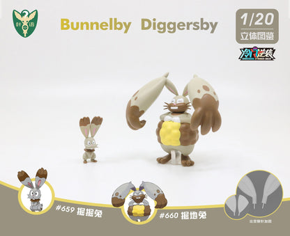 〖In Stock〗Pokemon Scale World Bunnelby Diggersby #659 #660 1:20 - Yeyu Studio