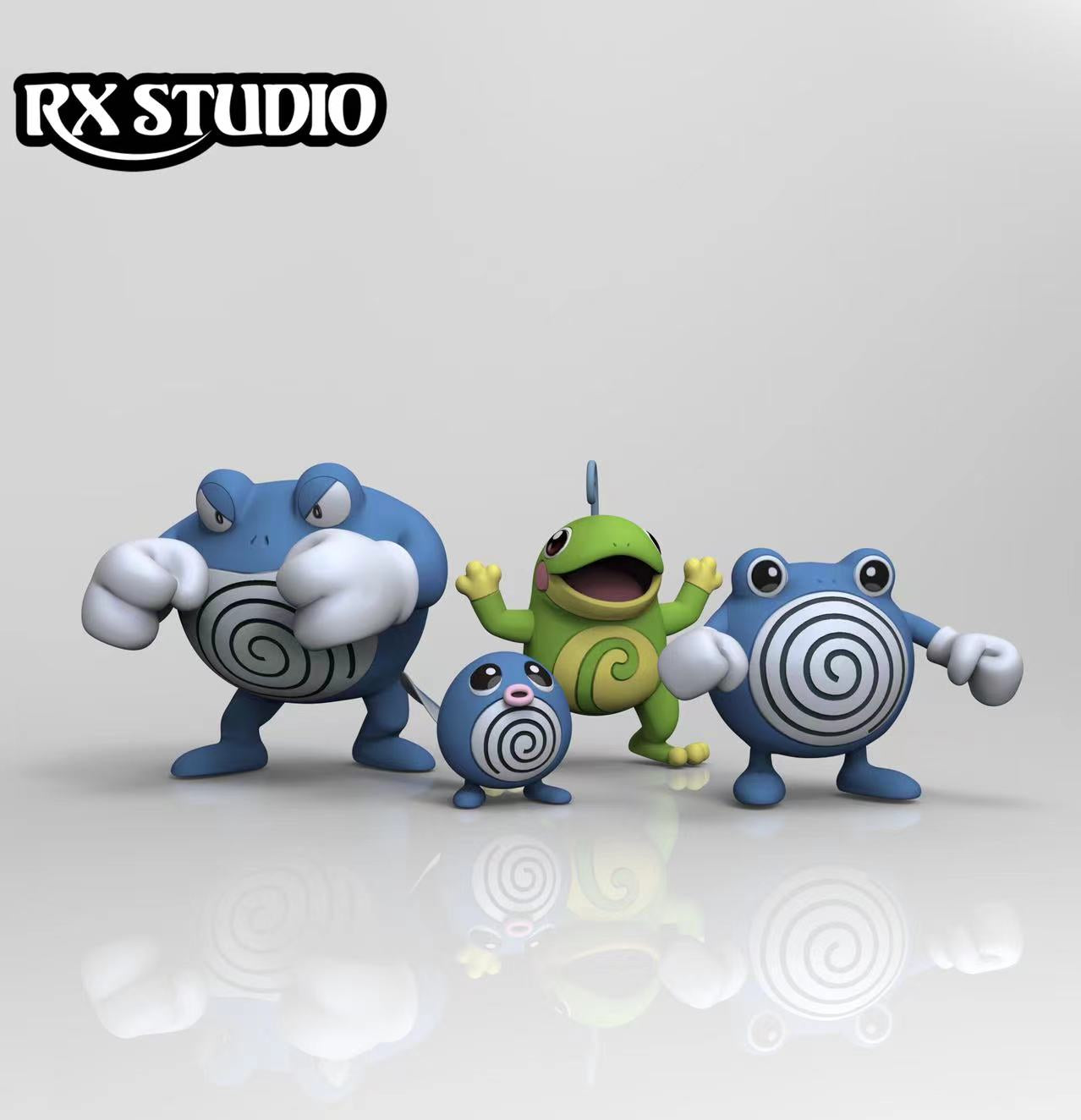 〖 In Stock〗Pokemon Scale World Poliwag Poliwhirl Poliwrath Politoed #060 #061 #062 #186 1:20 - RX Studio