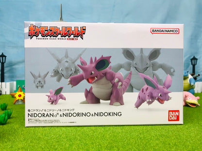 〖 In Stock〗Pokemon Scale World Nidoran Nidorino Nidoking #032 #033 #034 1:20 - Bandai