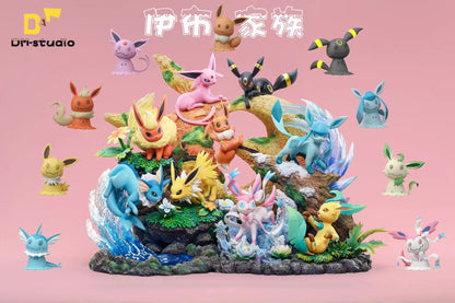 〖Sold Out〗Pokemon Eeveelution Family Leafeon Glaceon Sylveon Model Statue Resin - DM Studios