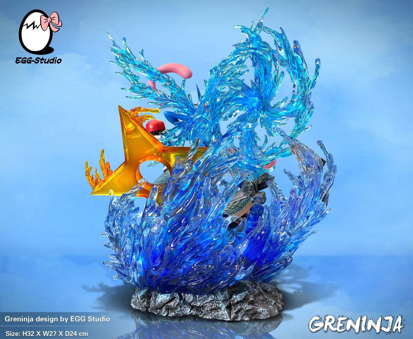 〖Sold Out〗Pokemon ASH & Greninja Family Model Statue Resin - EGG Studio