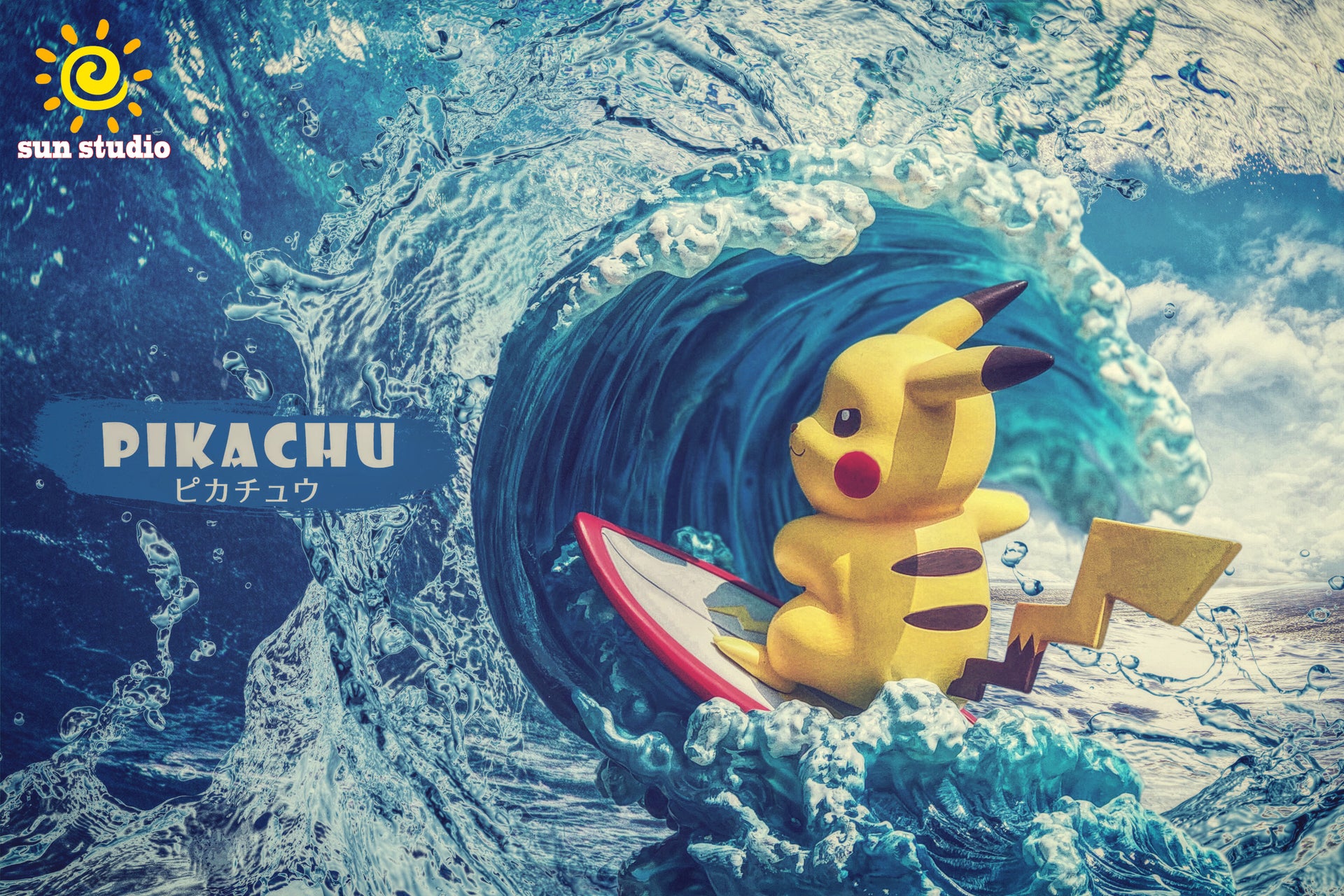 Ancient pokemon art, anime, electric, flying, lugia, ocean, pikachu, surf,  water, HD phone wallpaper