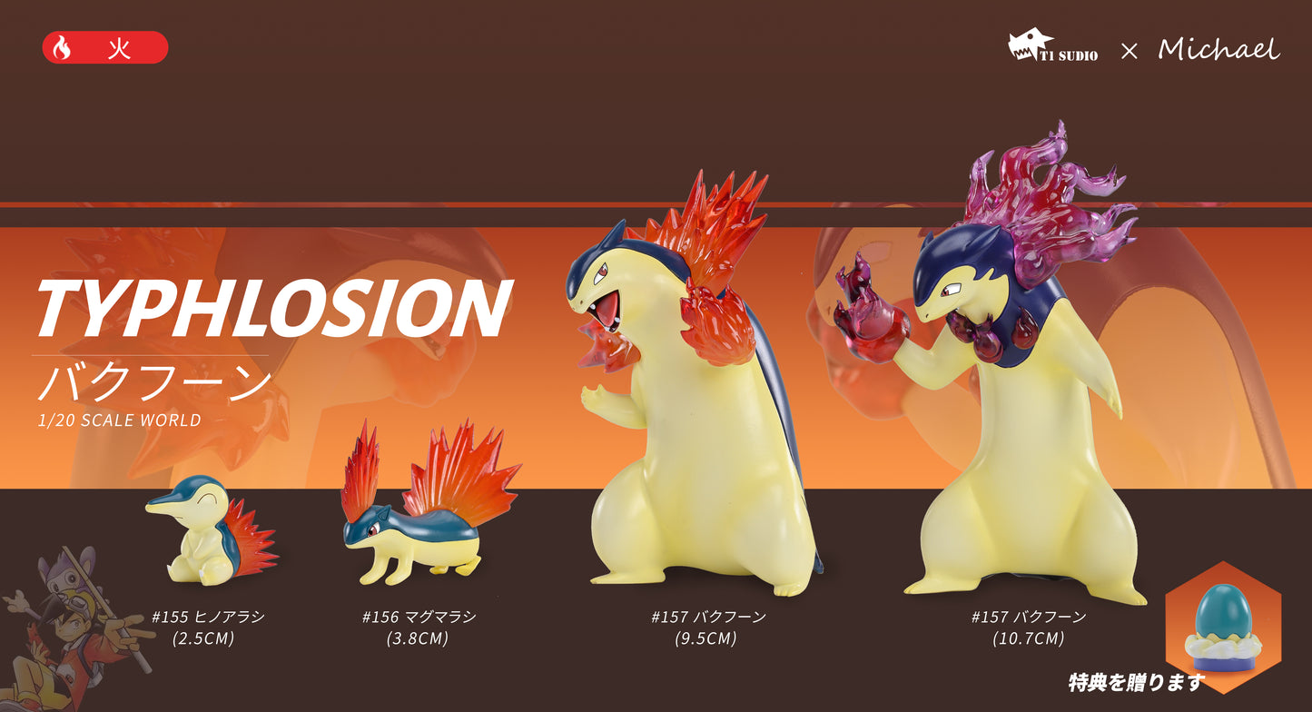 〖In Stock〗Pokemon Scale World Cyndaquil Quilava Typhlosion Hisui Typhlosion #155 #156 #157 1:20 - T1 Studio