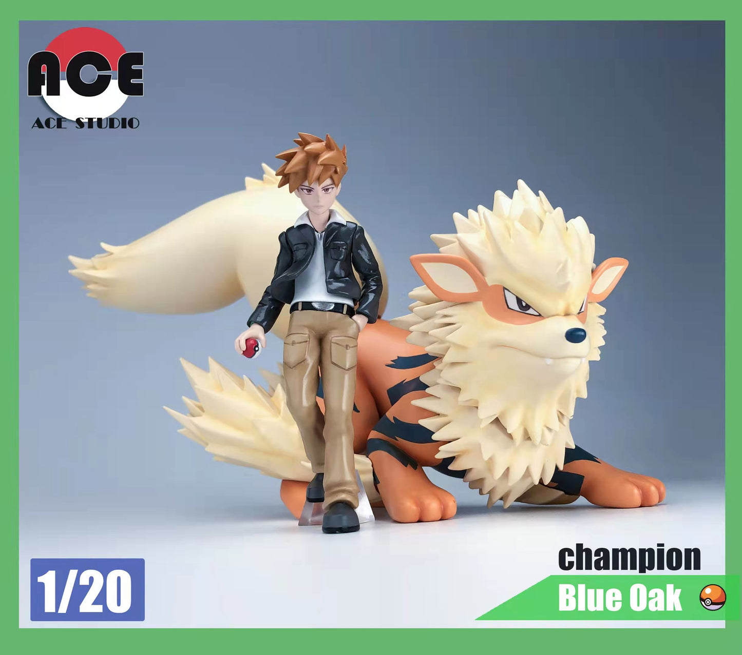 〖Sold Out〗Pokemon Scale World champion Series Blue Oak& Arcanine 1:20 - ACE Studio