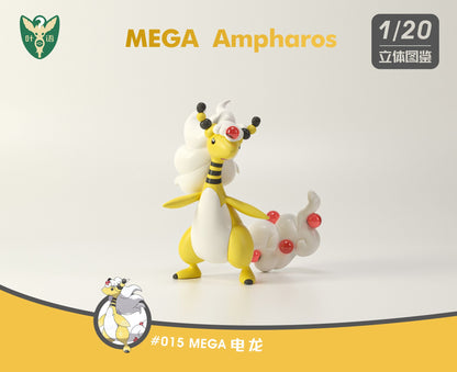 〖In Stock〗Pokemon Scale World Mareep Flaaffy Ampharos Mega Ampharos 1:20 - Yeyu Studio